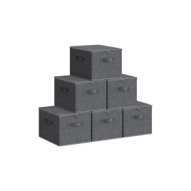 Storage Boxes - MARVAS Foldable Organiser Set of 6 Slate Grey