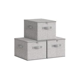 Storage Baskets - MARVAS Set of 3 with Lid - Dove Grey