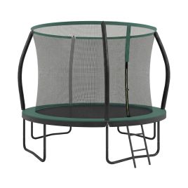 TAKILE 10 ft Kids Outdoor Trampoline with Safety Net - Black and Green