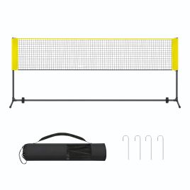 TEDEXO Height Adjustable Badminton and Volleyball Net - Yellow - 300cm