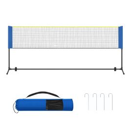 TEFORA Height Adjustable Sports Net 5 m - Blue and Yellow
