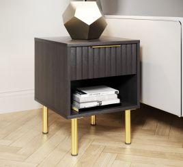 Metropolitan Bliss 1 Drawer Lamp Table - Black