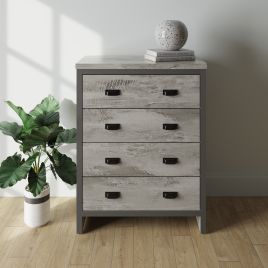 Grey Chest of Drawers - BELONA II Medium Chest  4 Drawers