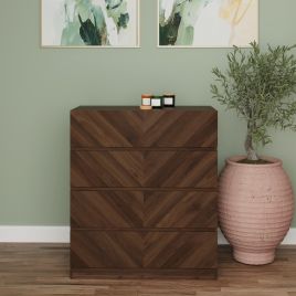 Oak Finish Chest of Drawers - CHARLESTON II Medium Chest  4 Drawers