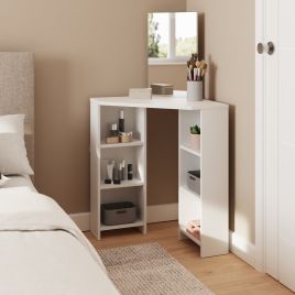 FRANNELLE Corner Dressing Table White