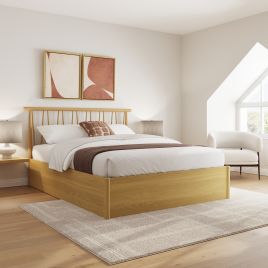 Kingsize Bed - FUZAN 5ft Ottoman Oak