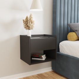 HARMONY Wall Mounted 2x Bedside Table - Anthracite