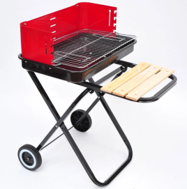 Barbecue Foldable Trolley with wheels - Red & Black