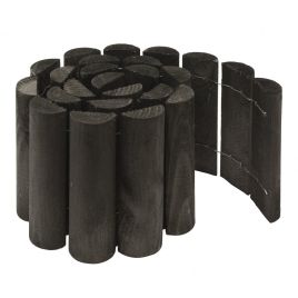 BRAVERO Pack of 4 Wooden Spiked Log Roll 6-Inch - Charcoal Grey