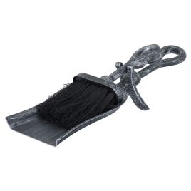 Brushed Steel Crook Top Hearth Tidy Set - Silver