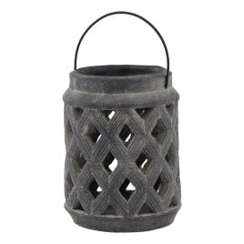 Large Lattice Lantern - Grey