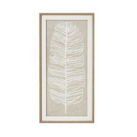Plume White Feather Art In Beaded Frame - Large
