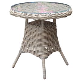 Amal Outdoor Bistro Table With Glass Top