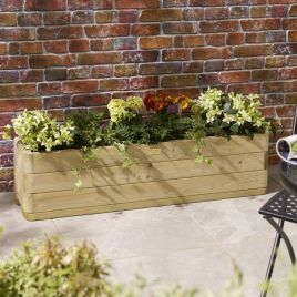 VELMONT Trough Garden Planter Oak - 120cm