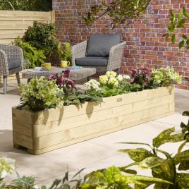 VELMONT Trough Garden Planter Oak - 180cm