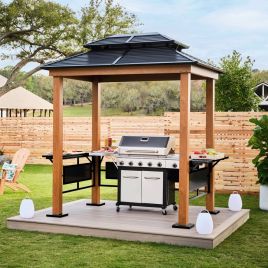 CALDORA Sojag BBQ Shelter Aluminum Rustproof Frame - Oak Finish