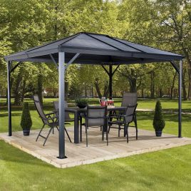 VENTARO Sojag Gazebo Aluminum Rustproof Frame Dark Grey - 3mx3.7m