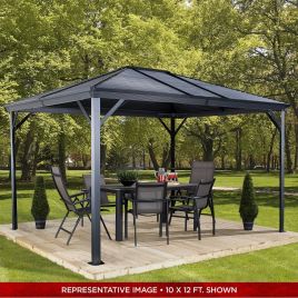 VENTARO II Sojag Gazebo Aluminium Rustproof Frame Outdoor Shelter Dark Grey - 3mx3m