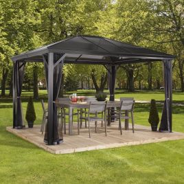 VERELLO Sojag Gazebo Aluminum Rustproof Frame Dark Grey - 3mx3.7m