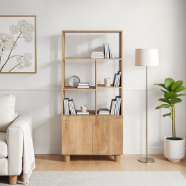 ASHTON Solid Wood Bookcase - Oak Finish
