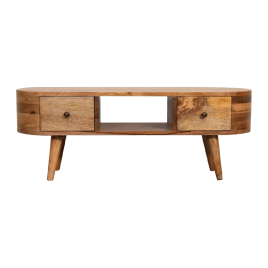 Verde Mini Rounded Media Unit - Oak