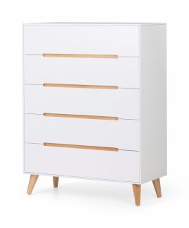 Alicia 5 Drawer Storage Chest - White
