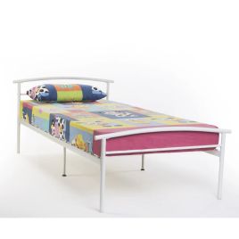 Kieran Slatted Metal Bed Frame White - Single 3ft
