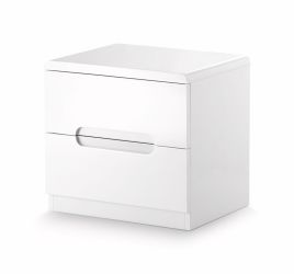 Manhattan White 2 Drawer Bedside Table