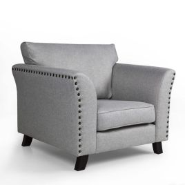 Riviera Chic 1 Seater Fabric Sofa - Grey