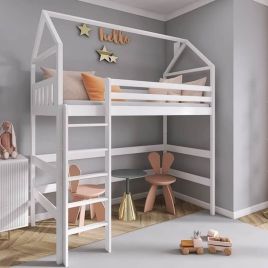 Ajax Siena Wooden Loft Bed Frame - White