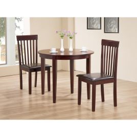Scottsdale Dining Set with Folding Table and Comfortable Chairs - Mahogany
