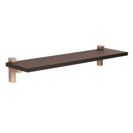 Livia 60cm Black Slim Shelf with Modern L Brackets