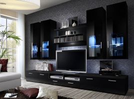Harp Entertainment Unit - Black Gloss