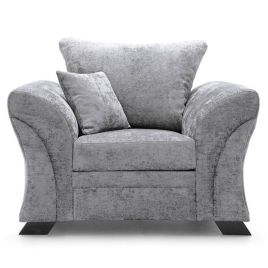 Lloyd Crushed Chenille Armchair - Light Grey