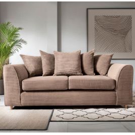 JASMINE Jumbo Cord 3 Seater Sofa - Brown