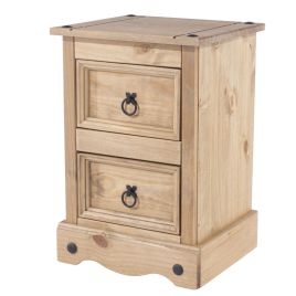 Corona 2 Drawer Bedside Table - Pine