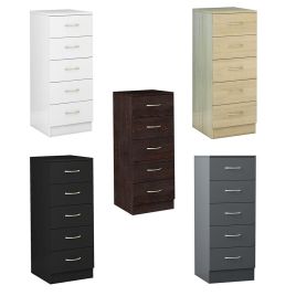 Multi Colour Chest of Drawers - DISTRICT Tallboy Small Chest 5 Drawers