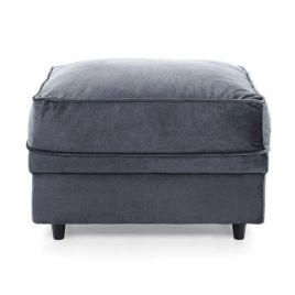 BETHAN Velvet Footstool - Dark Grey