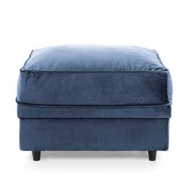 BETHAN Velvet Footstool - Dark Blue