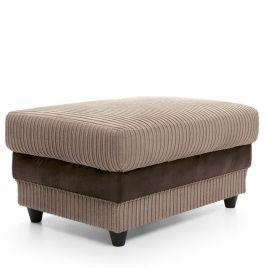 ERITREA Jumbo Cord Footstool - Brown and Beige