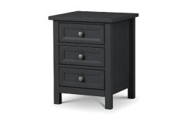 Maine 3 Drawer Bedside - Anthracite