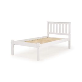 Chandler Classic Solid Pine Wooden Bed Frame with Low Footboard in White Wash - Single