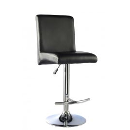 Cordova Stylish Swiveling Sleek and Adjustable Bar Stools in Black PU Chrome - Set of 2