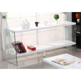 Modern Fusion of Style Stuttgart High Gloss Sideboard with Tempered Glass - White