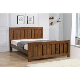 Petaluma Classic Charm Rustic Oak Solid Rubberwood Bed Frame in Double Bed Size