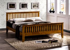 Single Bed - TURANO 3ft Wooden Bed Honey Oak