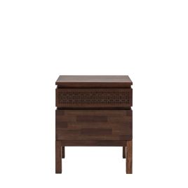 ASHWELL 2 Drawer Bedside Table - Dark Oak