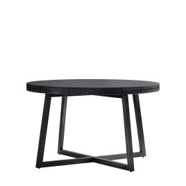 ASHWELL - Black Round Dining Table
