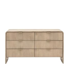 LAVENHAM Oak Finish Chest of Drawers - Extra Large-sized, 6 Drawers, Double, Ready Assembled