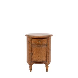 ALDERLEIGH Drum Side Table - Dark Oak